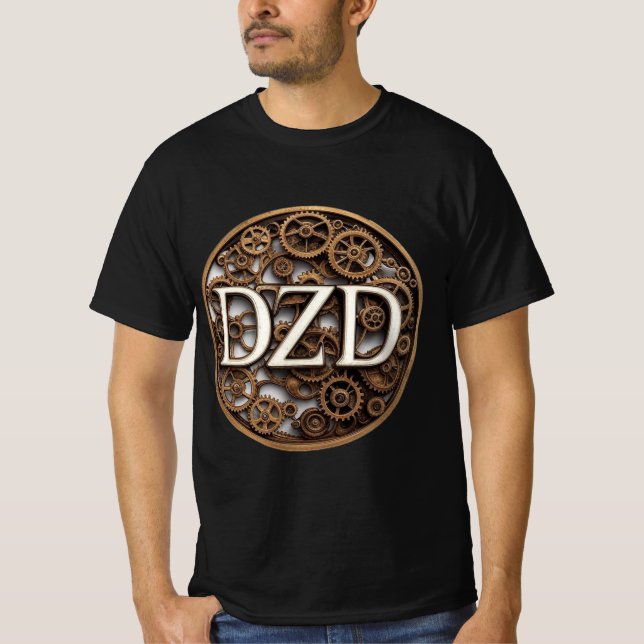 T-shirt DZD Logo Steampunk Thème noir (Devant)
