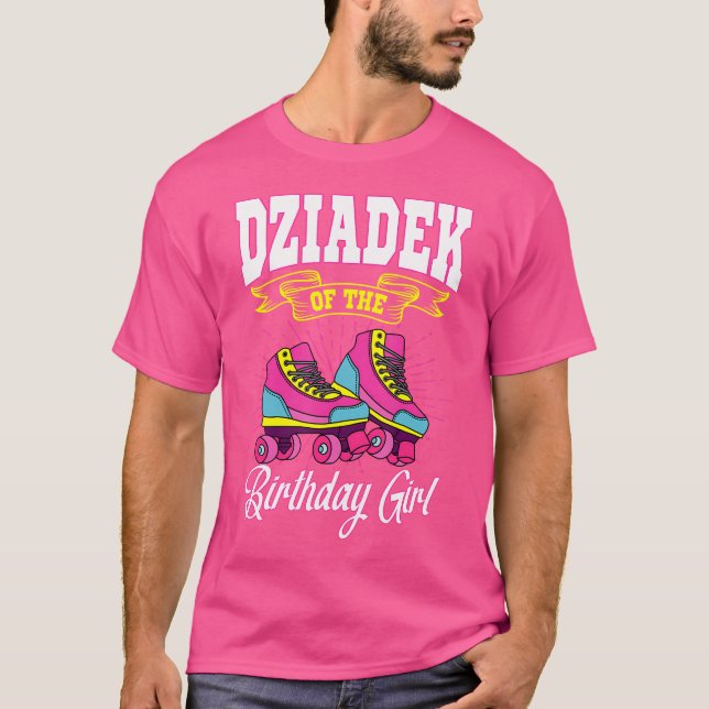 T-shirt Dziadek Of The Birthday Girl Roller Skates Bday Sk (Devant)