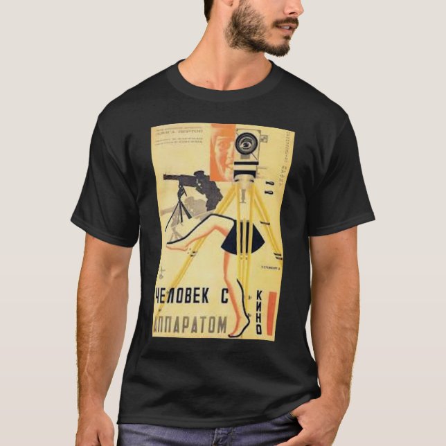 T-SHIRT DZIGA VERTOVS MAN AVEC UN FILM CAMÉRA 19291 (Devant)
