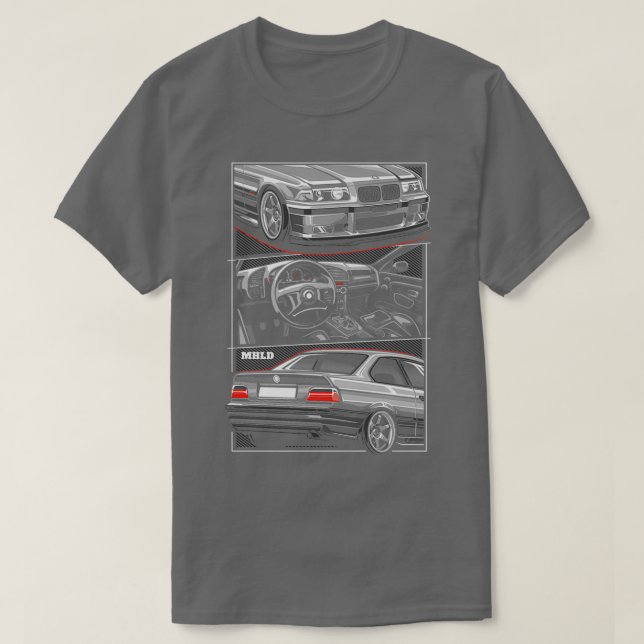 T-shirt E36 Sport Car Illustratio Perfect Gift  (Design devant)