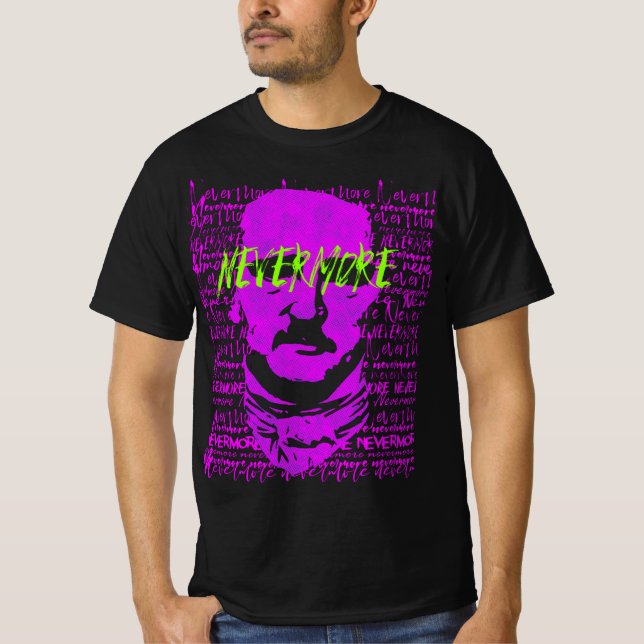 T-shirt E. Allan Poe The Raven Nevermore Quote T Shirt (Devant)