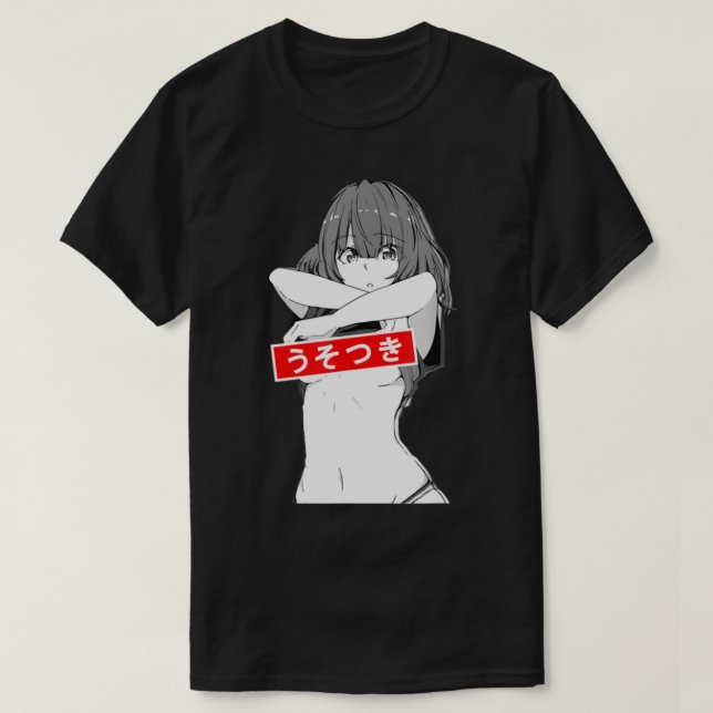 T-shirt E:\AnhgocUpZZ\Ahegao Conduite de Lewd pour Anime L (Design devant)