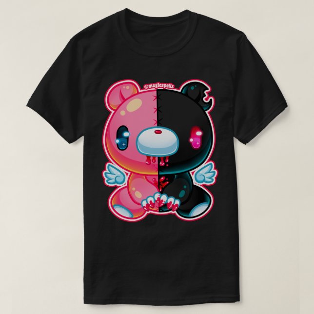 T-shirt E:\AnhgocUpZZ\Splitted Gloomy Bear .png (Design devant)