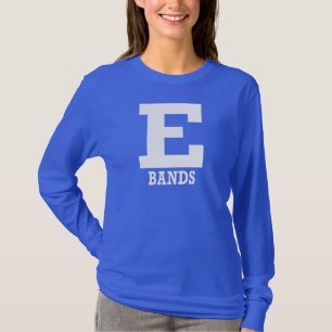 T-shirt E-Bands Mens/Femmes Bleu Long Manches