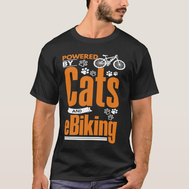 T-shirt E Biker   Chat  Vélo Électrique E Cyclisme (Devant)
