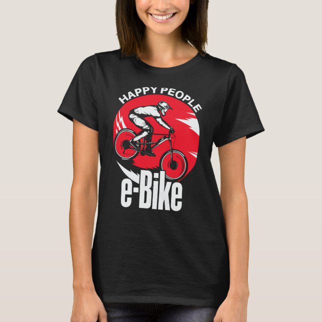 T-shirt E Biker  E Bike Saying I Love E Biking (Devant)