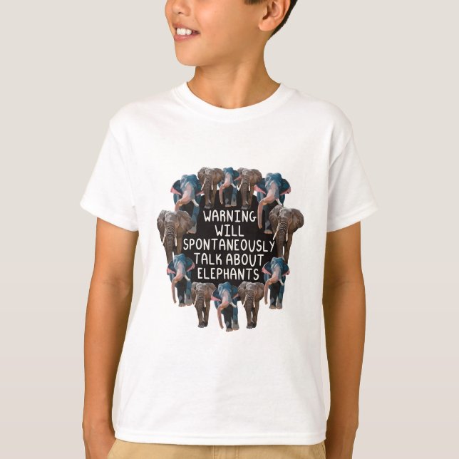 T-shirt E est pour Elephant (Devant)