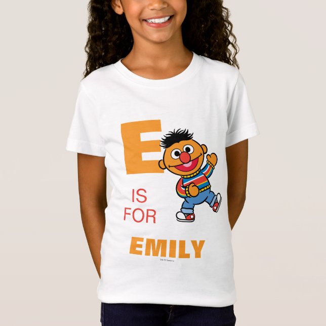 T-Shirt E est pour Ernie | Ajouter Votre Nom (Devant)