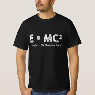 T-shirt e-mc2 - Énergie= Mon esprit de classe carré