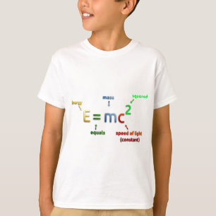 T-shirt E = MC^2. E égale MC carré