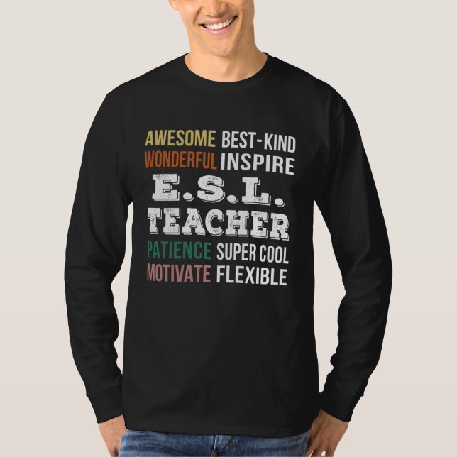 T-shirt E S L Teacher  Appreciation (Devant)