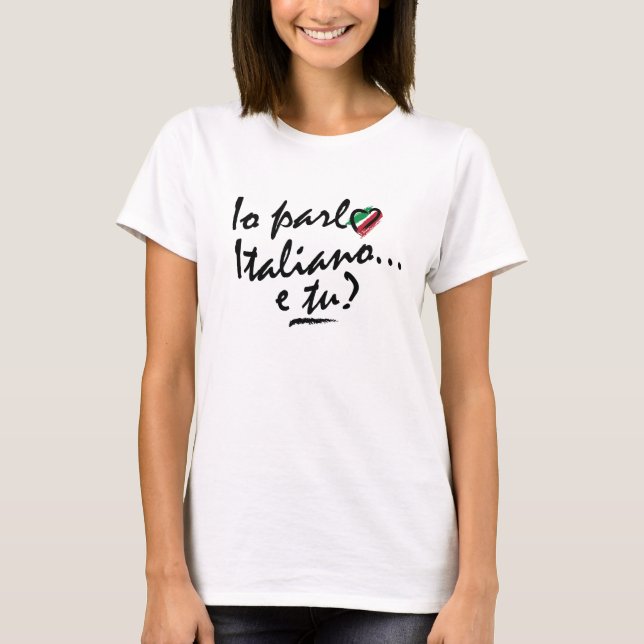 T-shirt : E/S Parlo Italiano avec le coeur (Devant)