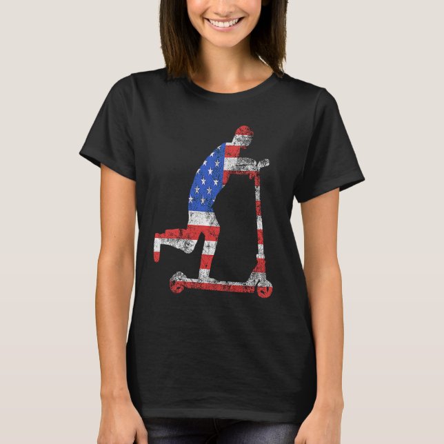 T-shirt E Scooter USA American Electric Scooter Driver Sco (Devant)
