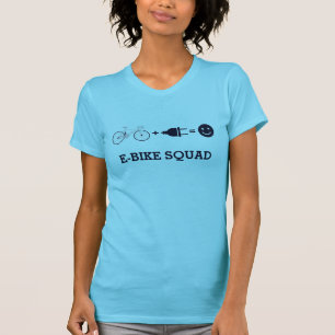T-shirt E Vélo électrique de la brigade de vélo = Heureux
