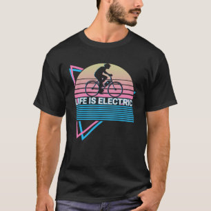 T-shirt E Vélo Vélo Vélo Vélo Vélo Vélo Vélo Vie Rétro Est