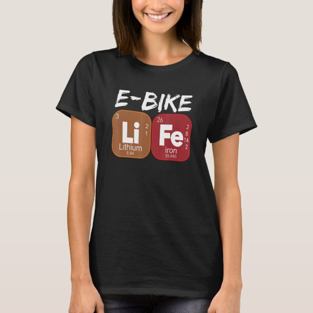 T-shirt E Vélo Vie Périodique Table Électrique Vélos (Devant)