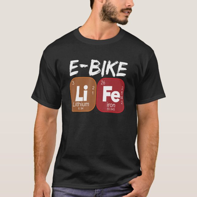 T-shirt E Vélo Vie Périodique Table Électrique Vélos (Devant)