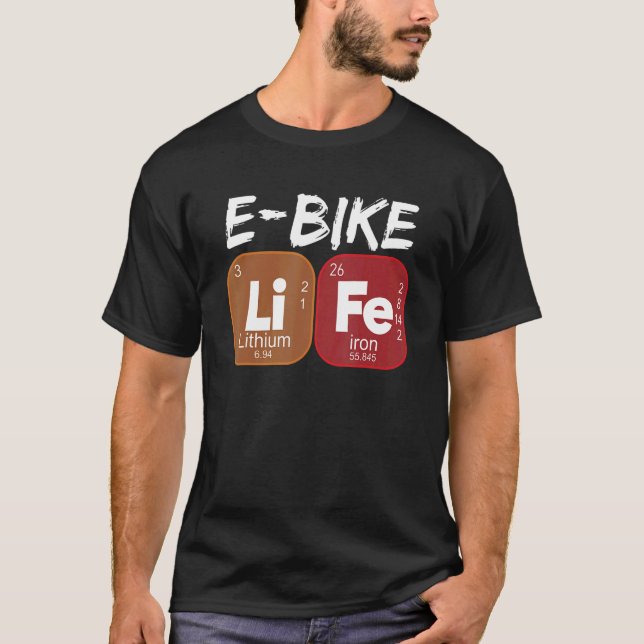 T-shirt E Vélo Vie Périodique Tableau Électricité Vélos 1 (Devant)