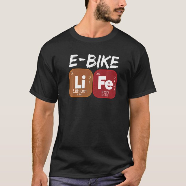 T-shirt E Vélo Vie Périodique Tableau Électricité Vélos 2 (Devant)