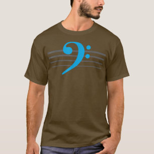 T-shirt EADG 4 cordes Cyan basse Clef basse guitare basse 