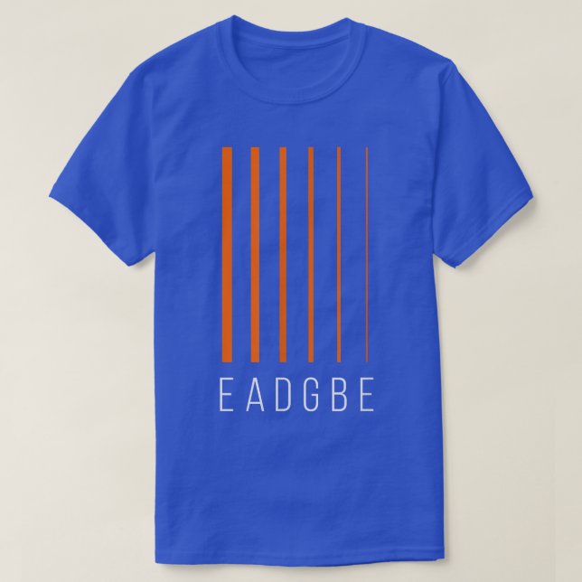 T-shirt EADGBE 6 String Guitar Player & Guitarist - Cool 6 (Design devant)