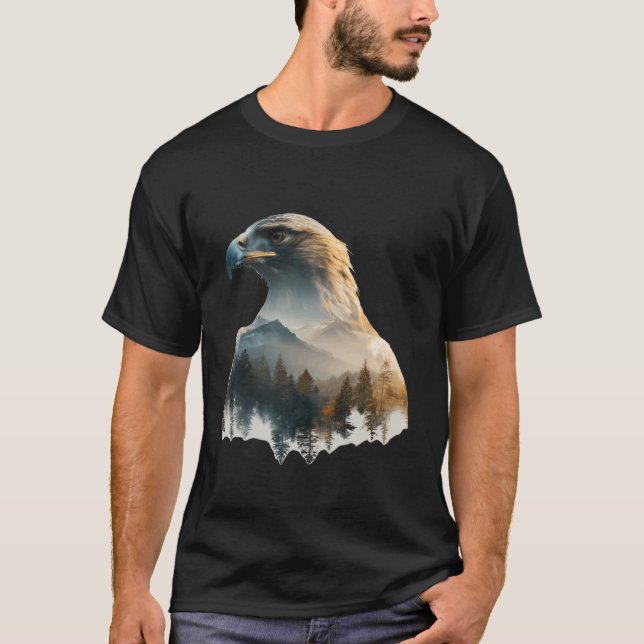 T-shirt Eagle Animal Lover Artwork Wildlife Forest Graphic (Devant)