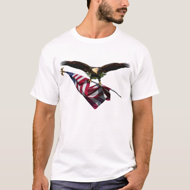 T-shirt Eagle avec le drapeau américain (Devant)