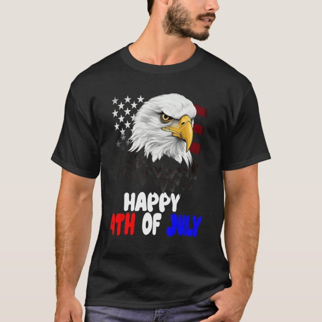 T-shirt Eagle Bird 4th of July American Flag Veterans Memo (Devant)