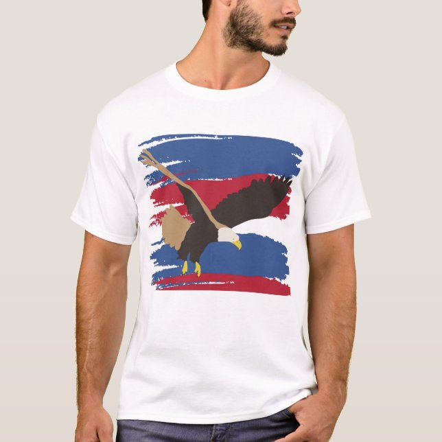 T-shirt Eagle Bird USA Patriotic American Flag (Devant)