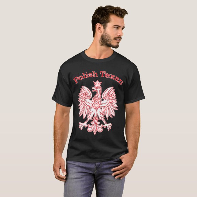 T-shirt Eagle blanc texan polonais (Devant entier)