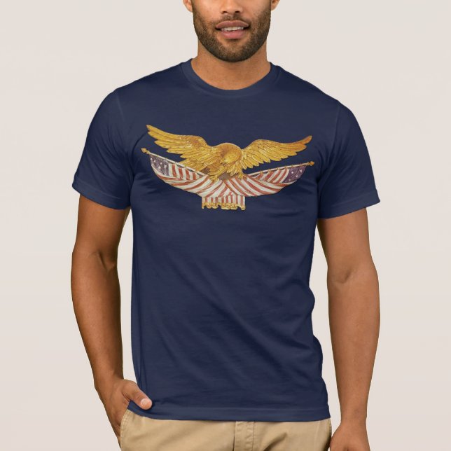 T-shirt Eagle chauve et drapeaux américains (Devant)
