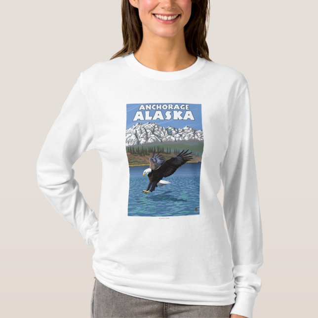 T-shirt Eagle chauve plongeant - Anchorage, Alaska (Devant)