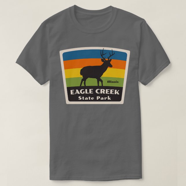 T-shirt Eagle Creek State Park Illinois Roaming Deer (Design devant)