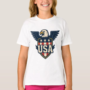 T-shirt Eagle Crest des États-Unis — Bouclier du drapeau V