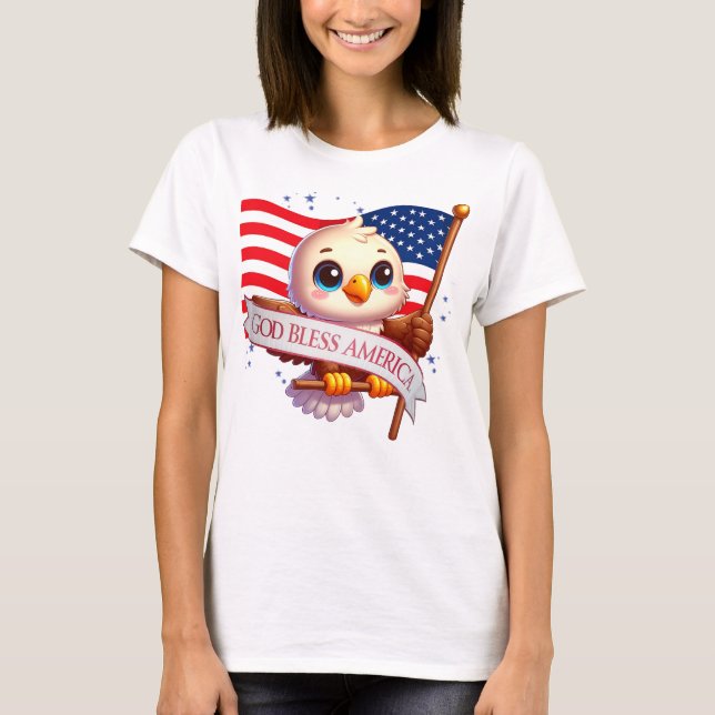 T-shirt Eagle God Bless America USA Drapeau Patriotique 🦅 (Devant)