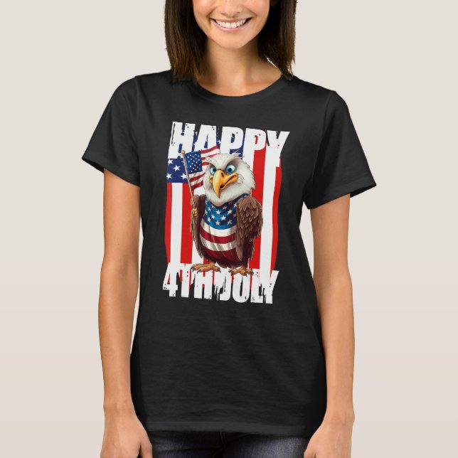 T-shirt Eagle Happy 4th Of July Patriotic American 1 (Devant)