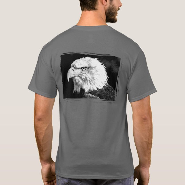 T-shirt Eagle Head Dark Grey Modèle moderne (Dos)