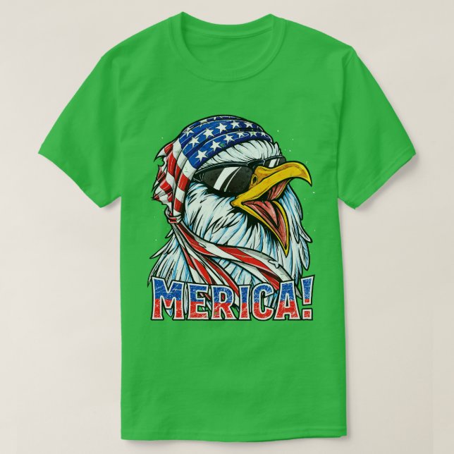 T-shirt Eagle Mullet 4 juillet Drapeau Américain Hommes Me (Design devant)