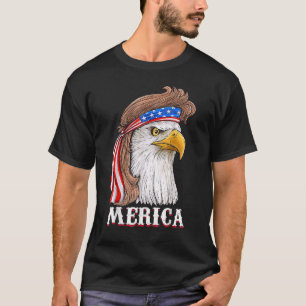 T-shirt Eagle Mullet 4 juillet États-Unis Drapeau américai