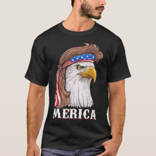 T-shirt Eagle Mullet 4 juillet États-Unis Drapeau américai