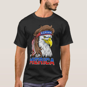 T-shirt Eagle Mullet Merica Hommes 4 juillet drapeau améri