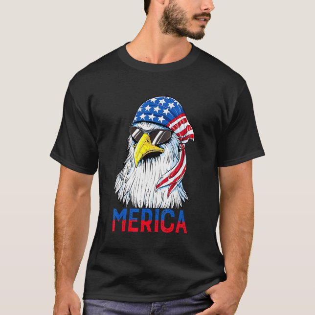 T-shirt Eagle Mullet Merica Shirt Men 4 juillet Américain (Devant)