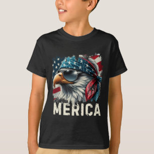 T-shirt Eagle Mullet Sungles Merica 4 Juillet États-Unis A