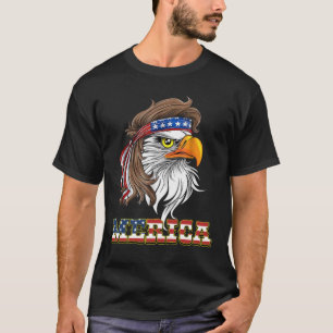 T-shirt Eagle Mullet T Shirt 4 juillet drapeau américain