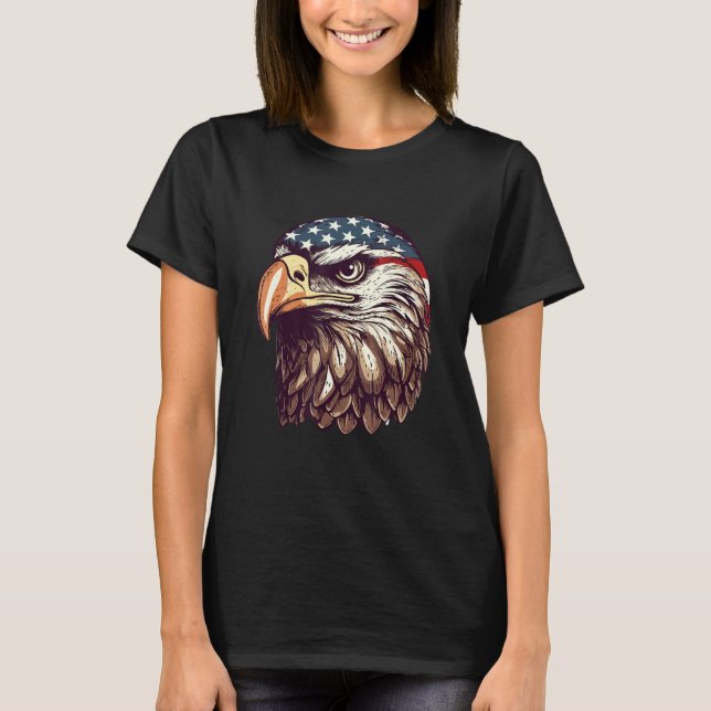 T-shirt Eagle Of Freedom Merica Patriotic USA Flag 4th of  (Devant)
