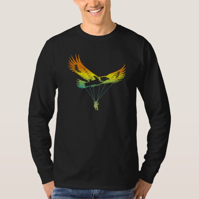 T-shirt Eagle Paraglider Retro Design (Devant)