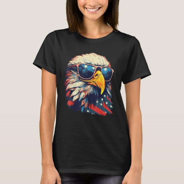 T-shirt Eagle Proud Patriotic American US Flag 4th Of July (Devant)