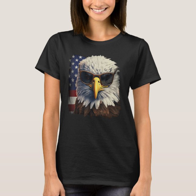 T-shirt Eagle Proud Patriotic American US Flag 4th Of July (Devant)