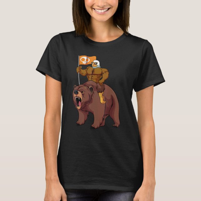 T-shirt Eagle Riding Ours Lazy Costume d'Halloween Animal  (Devant)