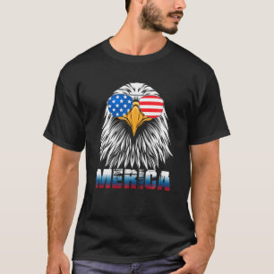 T-shirt Eagle Sunglass Merica 4 juillet Drapeau américain